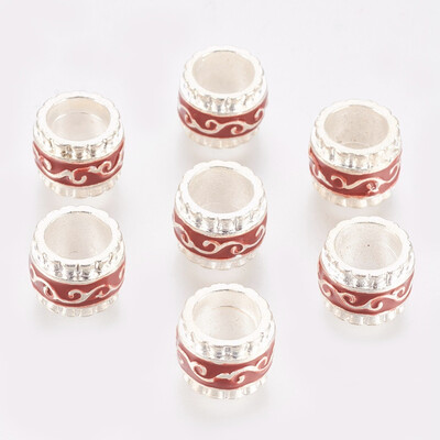 Alloy European Beads with Enamel Barrel Silver Color about 9mm wide 11mm long hole 65mm
Alloy European Beads with Enamel Barrel Silver Color about 9mm wide 11mm long hole 65mm