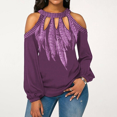 Women Fashion Loose Casual Long Sleeve Off Shoulder Floral Print Autumn Hollow Out Pullovers Blouse
Women Fashion Loose Casual Long Sleeve Off Shoulder Floral Print Autumn Hollow Out Pullovers Blouse