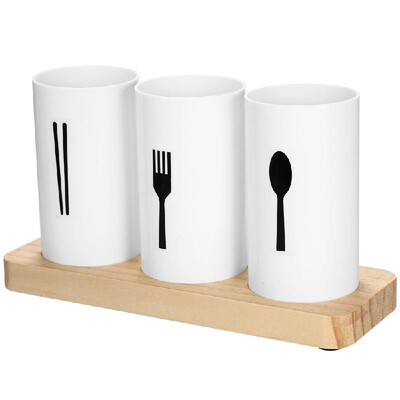 Silverware Holder Cutlery Holder for Chopsticks Spoons Forks Flatware Holder with Oak Wood Base
Silverware Holder Cutlery Holder for Chopsticks Spoons Forks Flatware Holder with Oak Wood Base