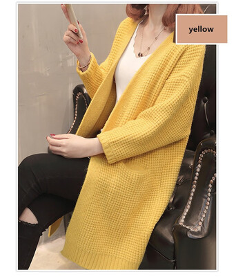 2018 autumn&winter new sweater jacket womens sweater Korean version of the loose in the long cardigan pure color
2018 autumn&winter new sweater jacket womens sweater Korean version of the loose in the long cardigan pure color