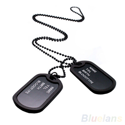 Military Army Style Black 2 Dog Tags Pendant Sweater Chain Necklace Men\s Jewelry
Military Army Style Black 2 Dog Tags Pendant Sweater Chain Necklace Men\s Jewelry