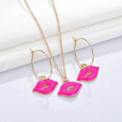 Cute Bright Earrings Necklace Set Fruit Sexy Lips Cherry Bow Pendant Charm Sweet Girl Fashion Jewelry Earrings Necklace Set
Cute Bright Earrings Necklace Set Fruit Sexy Lips Cherry Bow Pendant Charm Sweet Girl Fashion Jewelry Earrings Necklace Set