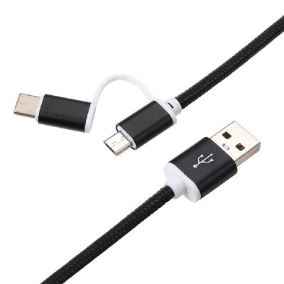 2-in-1 USB 20 Male to Type-CMicro USB Nylon Braided Charge Cable For Huawei Samsung HTC Xiaomi etc 1m Gold
2-in-1 USB 20 Male to Type-CMicro USB Nylon Braided Charge Cable For Huawei Samsung HTC Xiaomi etc 1m Gold