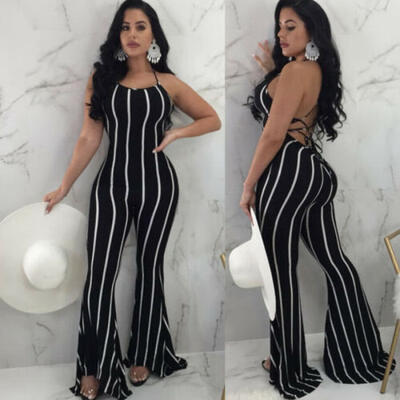 Summer Womens Stripe Jumpsuit Bodysuit Evening Party Romper Ladies Long Trousers
Summer Womens Stripe Jumpsuit Bodysuit Evening Party Romper Ladies Long Trousers