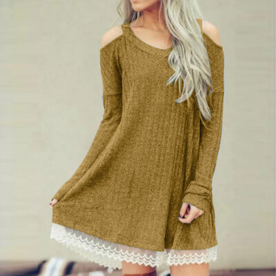 Tailored Women Casual Solid V-Neck Dresses Lace Splice Long Sleeve Cold Shoulder Dresses
Tailored Women Casual Solid V-Neck Dresses Lace Splice Long Sleeve Cold Shoulder Dresses