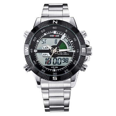 WEIDE WH1104 Dual Display Two Movement Quartz Digital Men Watch 3ATM Waterproof LCD Backlight Date Week Month Alarm SPL Split Time
WEIDE WH1104 Dual Display Two Movement Quartz Digital Men Watch 3ATM Waterproof LCD Backlight Date Week Month Alarm SPL Split Time