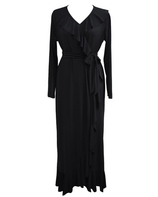 Sexy Women V Neck Long Sleeves Plus Size Dress Ruffles Irregular Hem Big Size Solid Maxi Dress Black
Sexy Women V Neck Long Sleeves Plus Size Dress Ruffles Irregular Hem Big Size Solid Maxi Dress Black