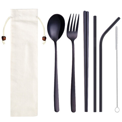 Toponeto Stainless Steel Dinnerware Set Metal Straw Spoon Fork Chopsticks Tableware 6 Pcs
Toponeto Stainless Steel Dinnerware Set Metal Straw Spoon Fork Chopsticks Tableware 6 Pcs