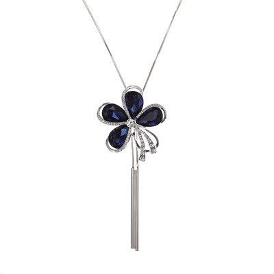 New Blue Crystal Long Necklaces & Pendants Imitation Pearl Jewelry Chokers Silver Color Chain
New Blue Crystal Long Necklaces & Pendants Imitation Pearl Jewelry Chokers Silver Color Chain