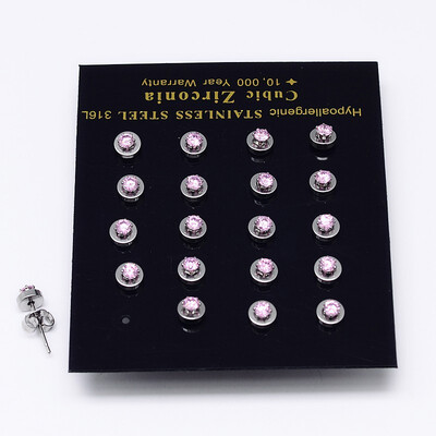 Cubic Zirconia Ear Studs with 316L Stainless Steel Bases Grade AAA Flat Round Pink 5x4mm Pin 08mm
Cubic Zirconia Ear Studs with 316L Stainless Steel Bases Grade AAA Flat Round Pink 5x4mm Pin 08mm