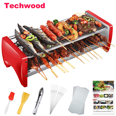 Techwood electric grill non-stick electric baking pan smokeless electric oven household skewer machine iron plate barbecue pot GR-108 large size - basic models
Techwood electric grill non-stick electric baking pan smokeless electric oven household skewer machine iron plate barbecue pot GR-108 large size - basic models
