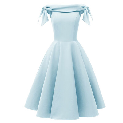 Lace up Off shoulder Party Dress Women Clothes Vintage Evening Short Sleeve Midi A-Line Solid Slash Neck Dress
Lace up Off shoulder Party Dress Women Clothes Vintage Evening Short Sleeve Midi A-Line Solid Slash Neck Dress
