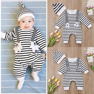 Cute Newborn Baby Boy Girls Clothes Cartoon Stripe Long Sleeve Romper Casual Outfits Set 0-2T
Cute Newborn Baby Boy Girls Clothes Cartoon Stripe Long Sleeve Romper Casual Outfits Set 0-2T