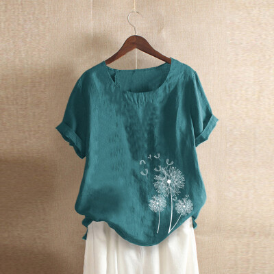 Starmoon Plus Size Women Short Sleeve Cotton Linen O-Neck Print Blouse Top T-Shirt
Starmoon Plus Size Women Short Sleeve Cotton Linen O-Neck Print Blouse Top T-Shirt