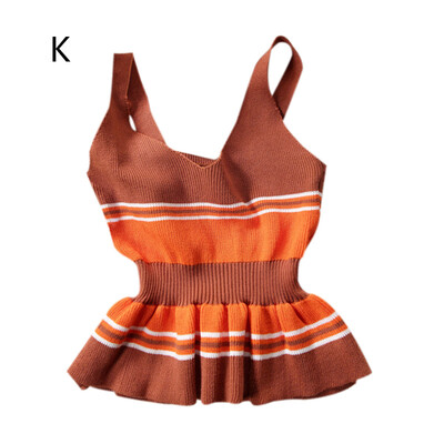 New Contrast Striped Tank top Camisole Vest Sweater Camisole Tops Womens High Waist Ruffled Camisole top femme
New Contrast Striped Tank top Camisole Vest Sweater Camisole Tops Womens High Waist Ruffled Camisole top femme