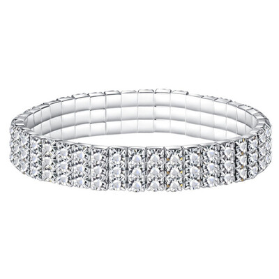Crystal Bracelets Silver Plated Shiny Wristband Single Row Stretched Elastic Strand Bracelet for Women Girlfriend Gifts
Crystal Bracelets Silver Plated Shiny Wristband Single Row Stretched Elastic Strand Bracelet for Women Girlfriend Gifts