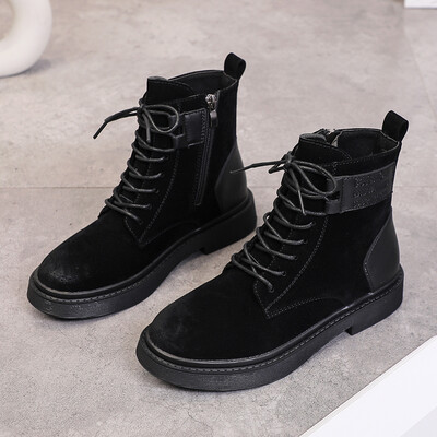 Handsome Martin boots autumn tide England style England style Korean style flat boots short boots spring&autumn single
Handsome Martin boots autumn tide England style England style Korean style flat boots short boots spring&autumn single