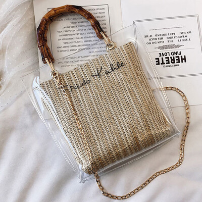 Woman Trendy Clear Jelly Shoulder Bags Ladies Bamboo Weave Handbag For Party Bolsa Feminina Bolso Mujer Bags For Women T30
Woman Trendy Clear Jelly Shoulder Bags Ladies Bamboo Weave Handbag For Party Bolsa Feminina Bolso Mujer Bags For Women T30