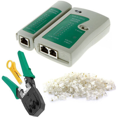 4 Piece Network Cable Tester Detector Crimping Tool Sets RJ45 Connector Plug Network Wire Stripper
4 Piece Network Cable Tester Detector Crimping Tool Sets RJ45 Connector Plug Network Wire Stripper