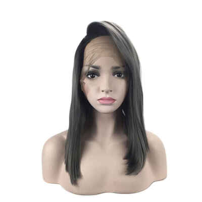 Women Front Lace Silver Gray Straight Wig Medium Length Daily Daywear Girl Fake Hair
Women Front Lace Silver Gray Straight Wig Medium Length Daily Daywear Girl Fake Hair