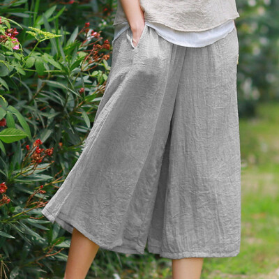 Tailored Women Solid Cotton And Linen Pockets Casual Vintage Wide Leg Calf-Length Pants
Tailored Women Solid Cotton And Linen Pockets Casual Vintage Wide Leg Calf-Length Pants