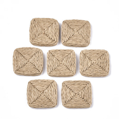 Handmade Woven Beads Paper Imitation Raffia Covered with Wood No HoleUndrilled Square BurlyWood 3234x3234x45mm
Handmade Woven Beads Paper Imitation Raffia Covered with Wood No HoleUndrilled Square BurlyWood 3234x3234x45mm