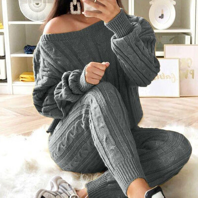 Women Solid Color Sweater Casual Knitted Sweaters Pants Woman Jumper Tops Clothing Set Set Casual Knitted Warm Outfits
Women Solid Color Sweater Casual Knitted Sweaters Pants Woman Jumper Tops Clothing Set Set Casual Knitted Warm Outfits