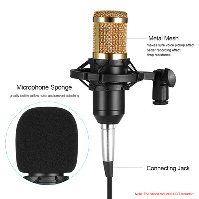 BM800 Wired Condenser Microphone Studio Sound Professional Recording Device Live Broadcasting Mic with Sponge Protector 35mm Audi
BM800 Wired Condenser Microphone Studio Sound Professional Recording Device Live Broadcasting Mic with Sponge Protector 35mm Audi