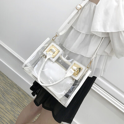 2019 Women Fashion Transparent Handbag PVC leather Solid color Jelly summer Shoulder Bag Candy Color Water Proof Messenger Tote
2019 Women Fashion Transparent Handbag PVC leather Solid color Jelly summer Shoulder Bag Candy Color Water Proof Messenger Tote