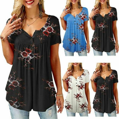 Womens Summer Short Sleeve Blouse T Shirt Tops Casual Loose Tunic Tee Plus Size
Womens Summer Short Sleeve Blouse T Shirt Tops Casual Loose Tunic Tee Plus Size