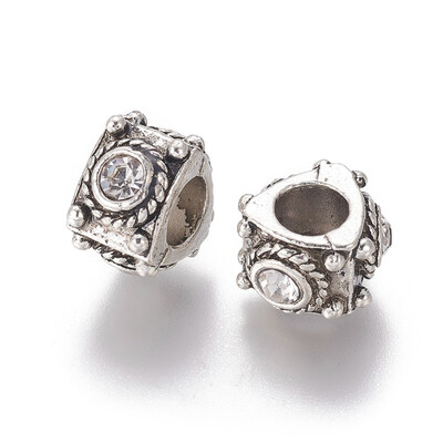 Alloy European Beads Large Hole Beads with Rhinestone Triangle Crystal Antique Silver 12x7mm Hole 5mm
Alloy European Beads Large Hole Beads with Rhinestone Triangle Crystal Antique Silver 12x7mm Hole 5mm
