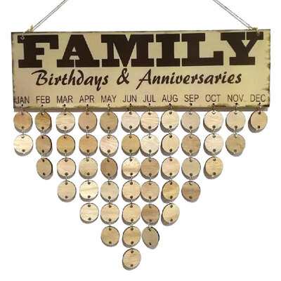 Wooden Calendar Board Sign Family Celebration&Birthday Reminder DIY Wooden Craft for Home Decoration
Wooden Calendar Board Sign Family Celebration&Birthday Reminder DIY Wooden Craft for Home Decoration