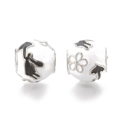 Alloy European Beads Large Hole Beads with Enamel Rondelle with Girl Platinum Black&White 105x11x105mm Hole 45mm
Alloy European Beads Large Hole Beads with Enamel Rondelle with Girl Platinum Black&White 105x11x105mm Hole 45mm