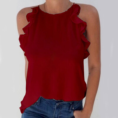 Women Chiffon Blouse Frill Vest Tank Top Sleeveless Shirts Casual Camisole Vests
Women Chiffon Blouse Frill Vest Tank Top Sleeveless Shirts Casual Camisole Vests