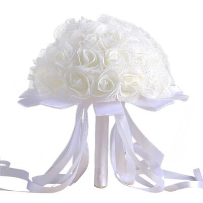Gobestart Crystal Ribbon Roses Bridesmaid Wedding Bouquet Bridal Artificial Silk Flowers
Gobestart Crystal Ribbon Roses Bridesmaid Wedding Bouquet Bridal Artificial Silk Flowers