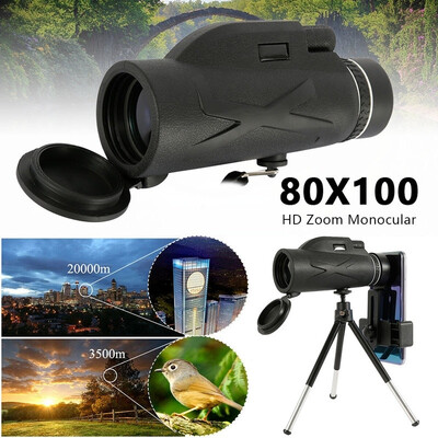 80x100 HD Zoom Monocular Waterproof Telescope Tripod Optional Portable for Outdoor Camping Traveling Concert
80x100 HD Zoom Monocular Waterproof Telescope Tripod Optional Portable for Outdoor Camping Traveling Concert