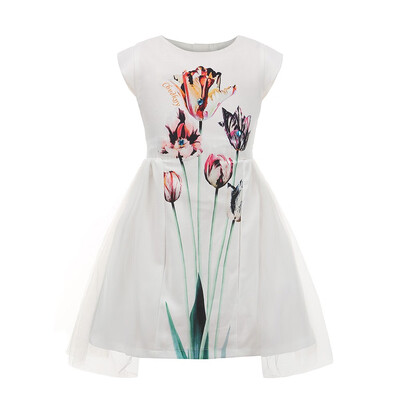 New Summer Girls Purple Tulips Sleeveless White Dresses for Little Girl Diamonds Mesh Decoration Clothes
New Summer Girls Purple Tulips Sleeveless White Dresses for Little Girl Diamonds Mesh Decoration Clothes