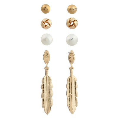 4 Pairslot Fashion Alloy Stud Earrings Set Wedding Jewelry Simulated Pearl Feather Pendant Earring For Women Stud Earrings
4 Pairslot Fashion Alloy Stud Earrings Set Wedding Jewelry Simulated Pearl Feather Pendant Earring For Women Stud Earrings