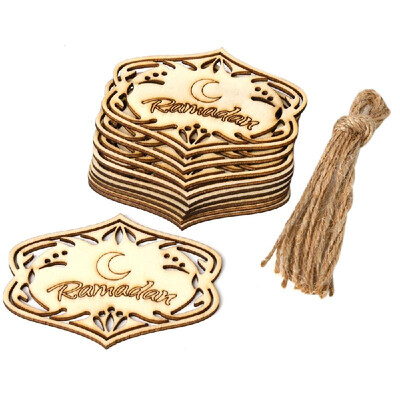 Wooden Eid Mubarak Hanging Pendants Ramadan Crescent Pattern DIY Crafts Ornament with Rope Festival Decoration
Wooden Eid Mubarak Hanging Pendants Ramadan Crescent Pattern DIY Crafts Ornament with Rope Festival Decoration