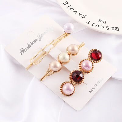 3pcs KoreaWomen Metal Hairpins Imitation Pearl Colorful Beads Hair Clips Irregular Geometric Hair Styling Accessories
3pcs KoreaWomen Metal Hairpins Imitation Pearl Colorful Beads Hair Clips Irregular Geometric Hair Styling Accessories