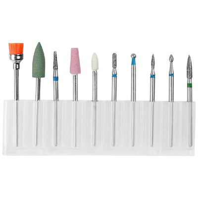 10pcs Diamond Nail Drill Bits Set Electric Machine Rotate Cuticle Cleaning Bur Polishing Tools
10pcs Diamond Nail Drill Bits Set Electric Machine Rotate Cuticle Cleaning Bur Polishing Tools
