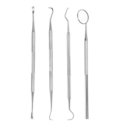 4pcs Stainless Steel Dental Tools Kit Dentists Pick Tool Teeth Scraper Set for Personal & Professional Use
4pcs Stainless Steel Dental Tools Kit Dentists Pick Tool Teeth Scraper Set for Personal & Professional Use