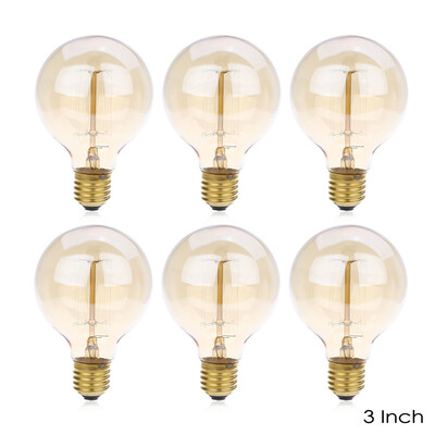 Lightme 6pcs G80 230V 40W E27 110 - 120LM 19AK Retro Edison Bulb Tungsten Filament Light