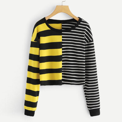 Starmoon Women Autumn Long Sleeve Striped Patchwork Sweatshirt Pullover Top Blouse
Starmoon Women Autumn Long Sleeve Striped Patchwork Sweatshirt Pullover Top Blouse