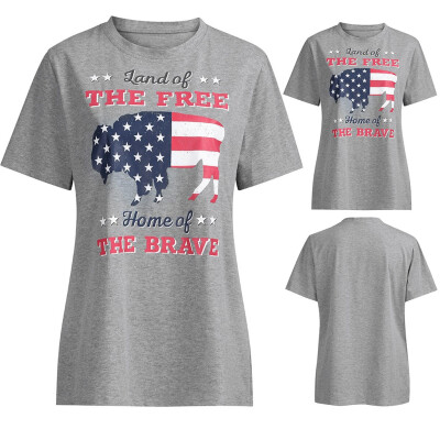 Starmoon Womens Short Sleeve Casual Letter Stars Print Tops T-shirt For 4th Of July
Starmoon Womens Short Sleeve Casual Letter Stars Print Tops T-shirt For 4th Of July