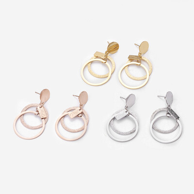304 Stainless Steel Dangle Stud Earrings Textured RingCircle Mixed Color 495mm Pendant 35x28x17mm Pin 07mm
304 Stainless Steel Dangle Stud Earrings Textured RingCircle Mixed Color 495mm Pendant 35x28x17mm Pin 07mm