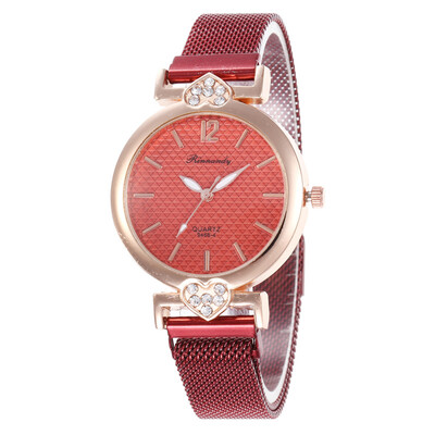 Womens heart-shaped diamond-studded magnet magnet strap new student quartz watch
Womens heart-shaped diamond-studded magnet magnet strap new student quartz watch