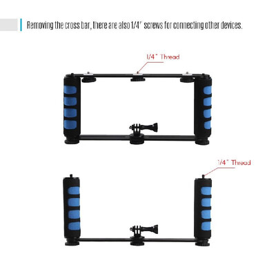 Aluminium Alloy Dual Handheld Grip Selfie Stick 14 Inch Screw Mounts Handgrip for Phone DSLR ILDC Action Camera Blue
Aluminium Alloy Dual Handheld Grip Selfie Stick 14 Inch Screw Mounts Handgrip for Phone DSLR ILDC Action Camera Blue