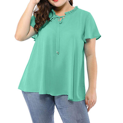 Starmoon Womens Plus Size Solid Self-tie Neck Ruffle Sleeves Chiffon Blouse Shirt Top
Starmoon Womens Plus Size Solid Self-tie Neck Ruffle Sleeves Chiffon Blouse Shirt Top