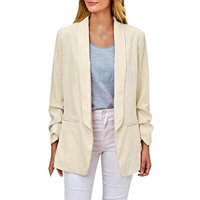 Toponeto Womens Casual Blazer Ruched Long Sleeve Open Front Fit Office Cardigan Jacket
Toponeto Womens Casual Blazer Ruched Long Sleeve Open Front Fit Office Cardigan Jacket